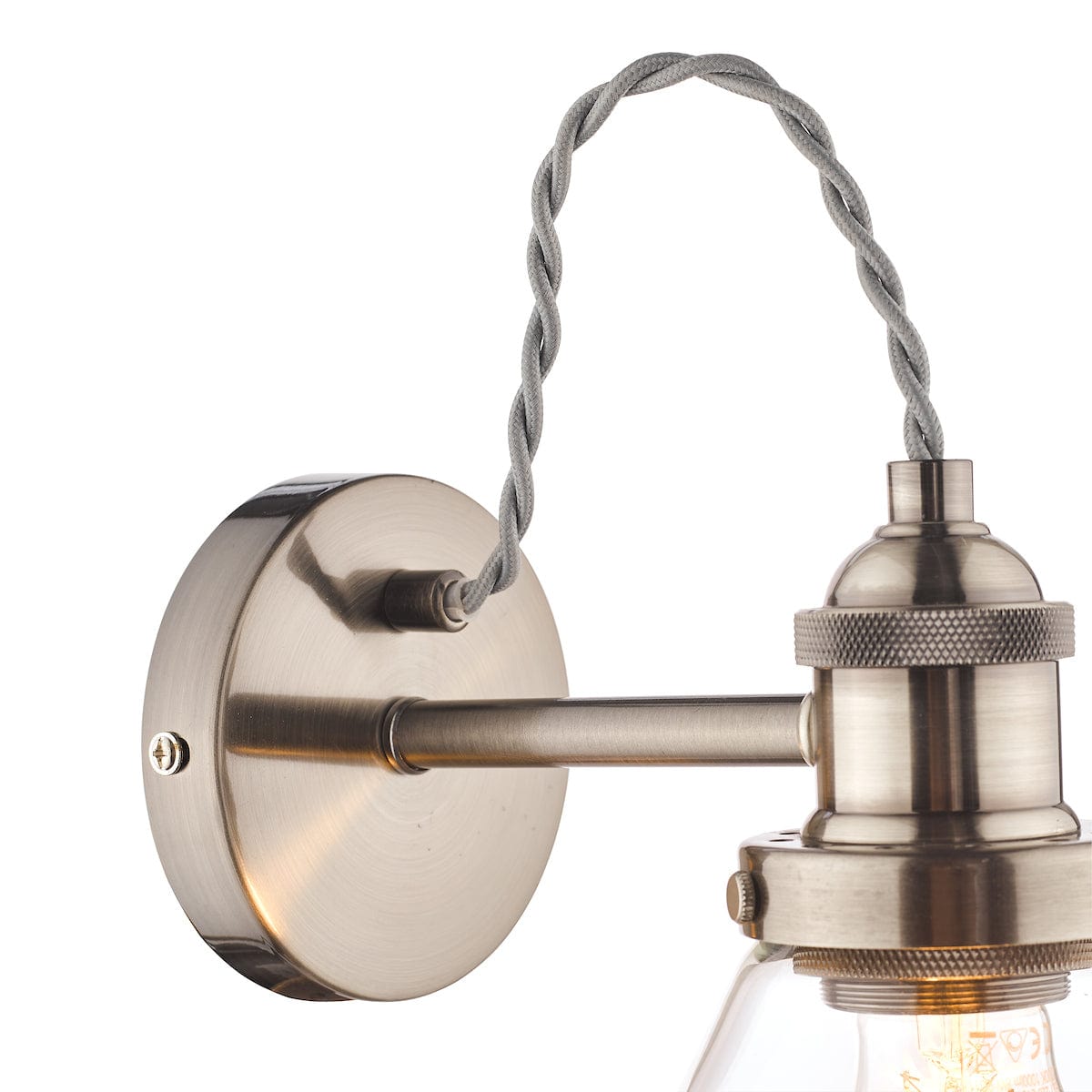 Isaac Wall Light Satin Nickel Glass