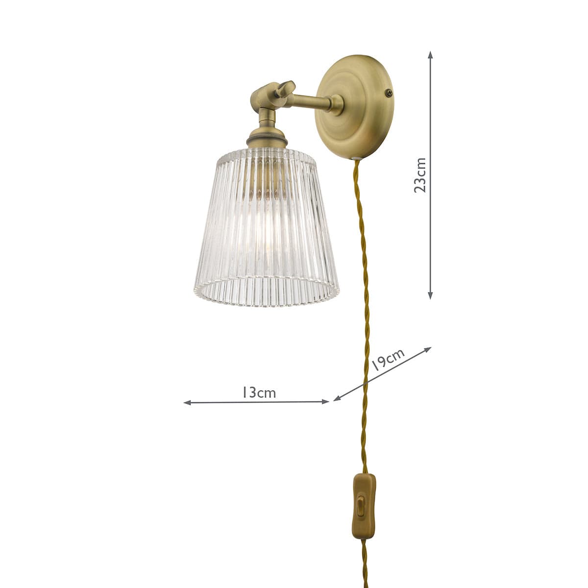 Callaghan Plugged Wall Light Antique Brass