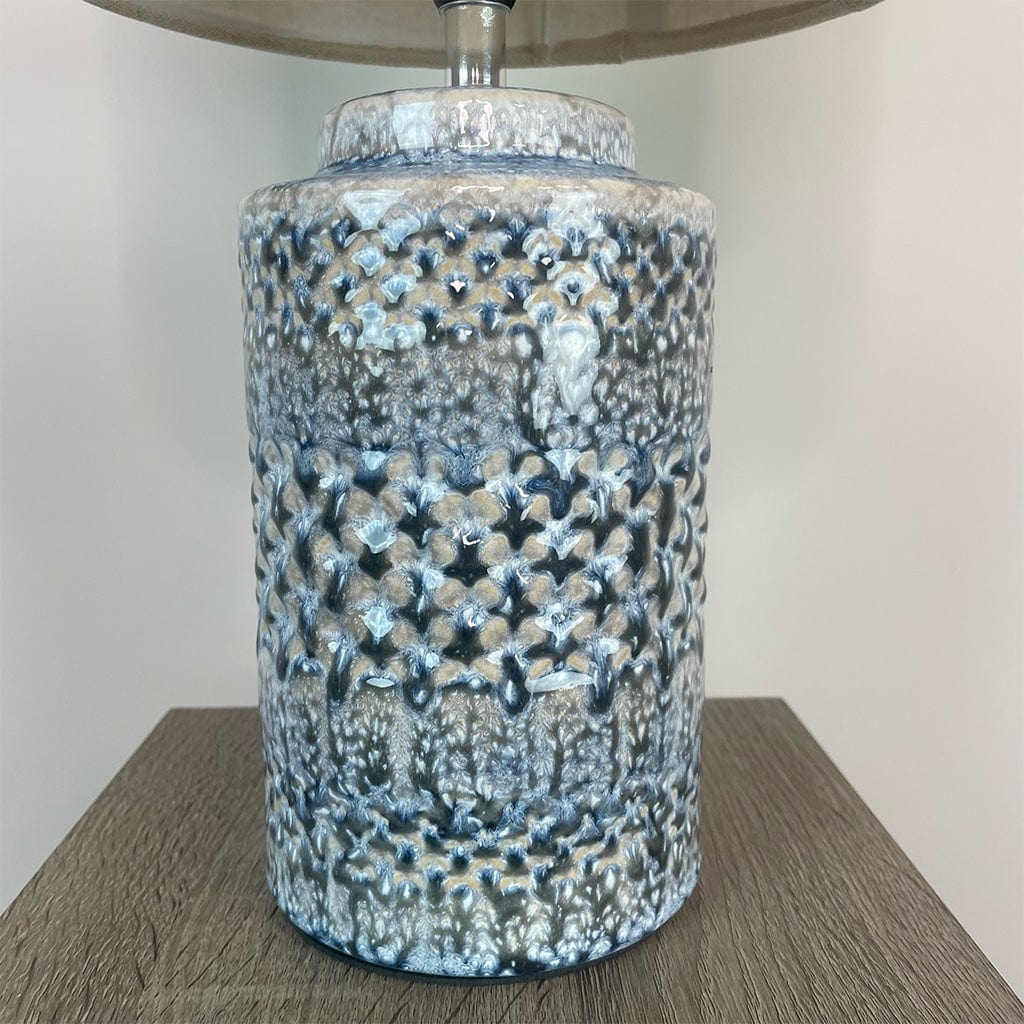 Wild Seas Table Lamp with Cream Drum Shade