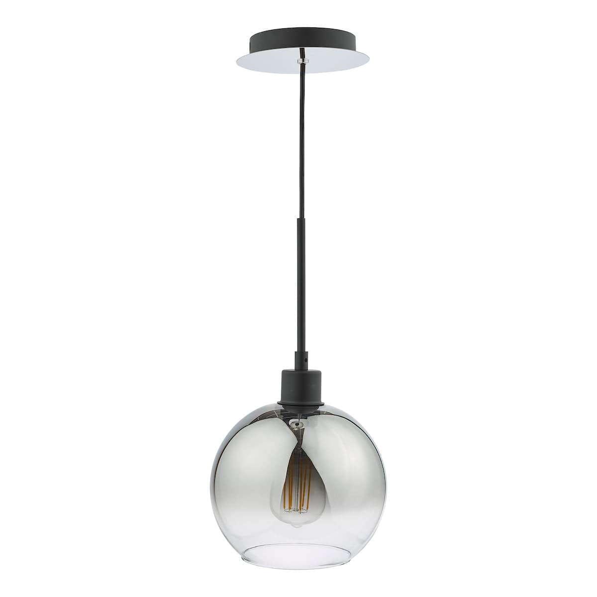 Lycia 1 Light Black Mirror Ombre Glass Pendant