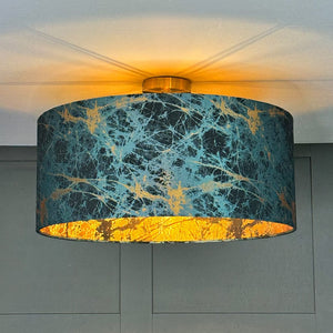 Electrified Lava Teal Pendant Lampshade with Clear Lining
