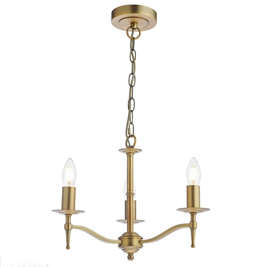 Marble Hill 3 Arm Pendant Aged Brass