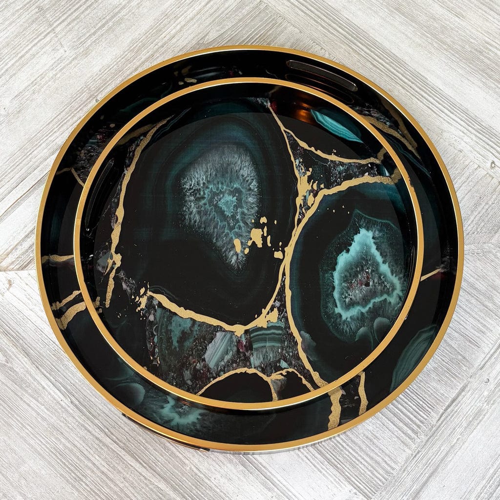 Set of 2 Midnight Glory Trays