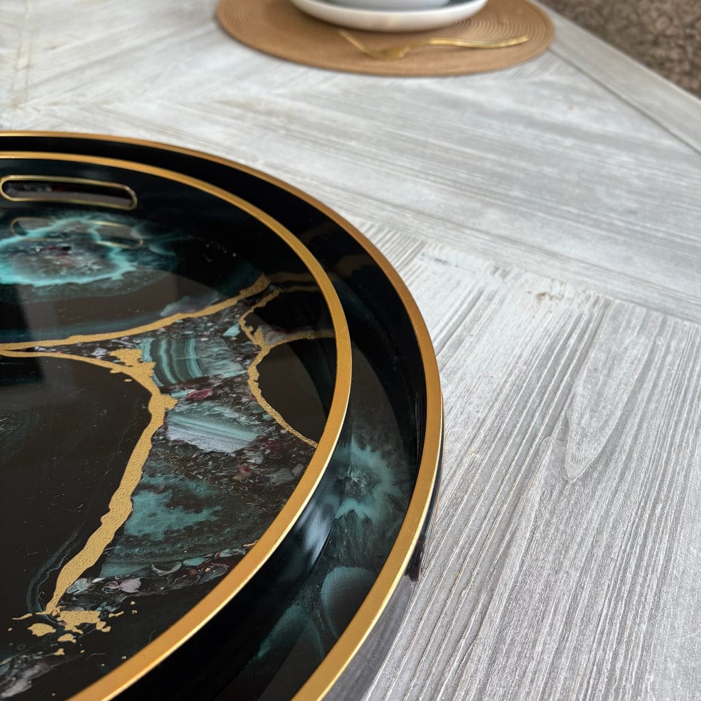 Set of 2 Midnight Glory Trays