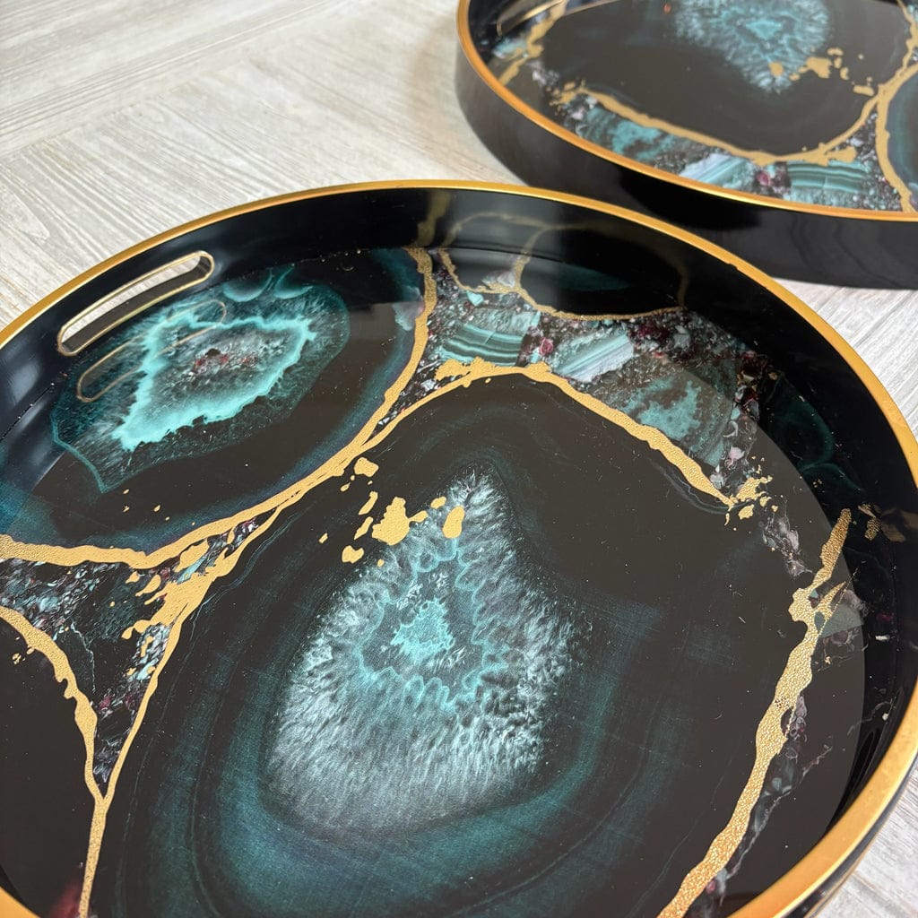 Set of 2 Midnight Glory Trays