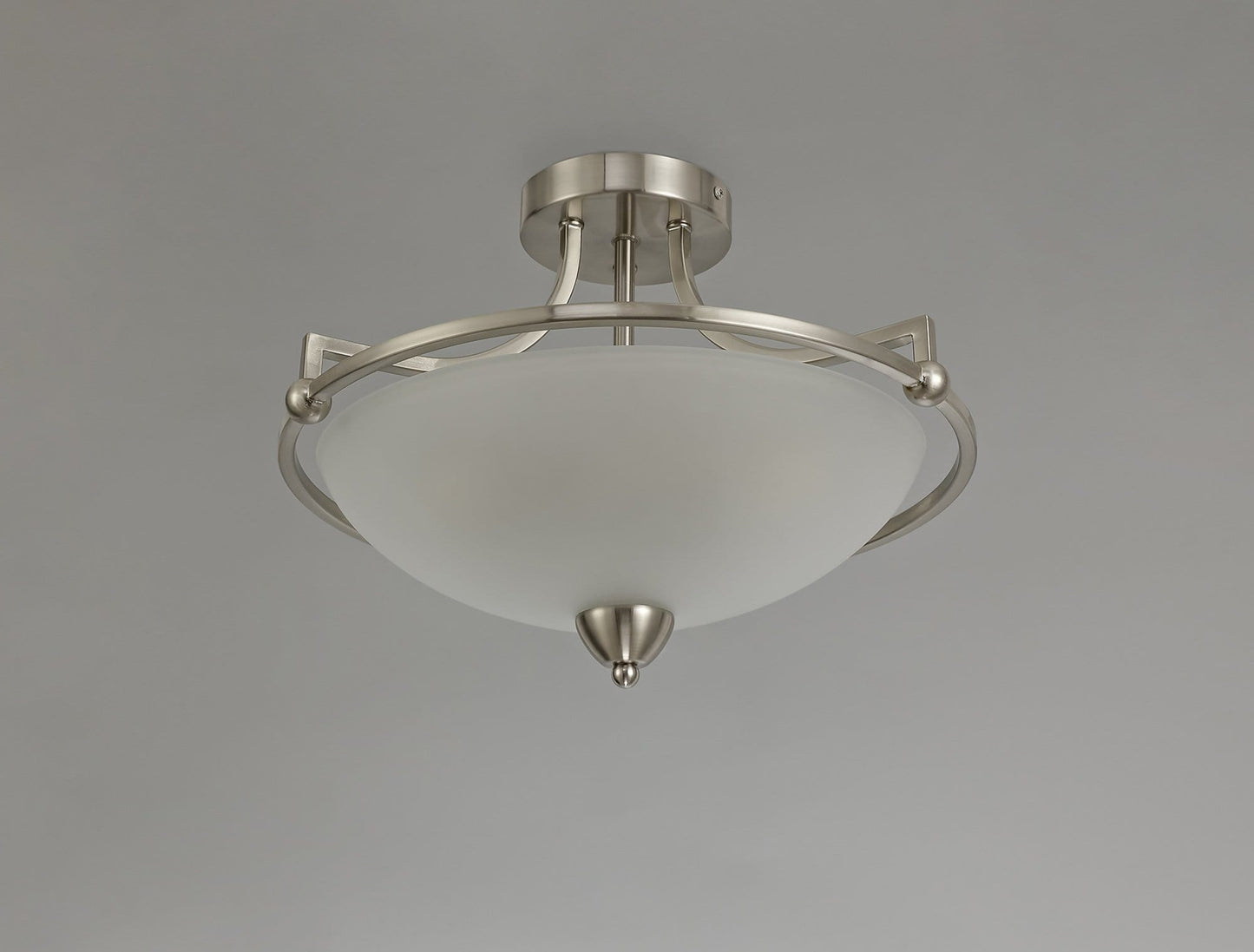 Miami 3 Light Satin Nickel Semi Flush Ceiling Light