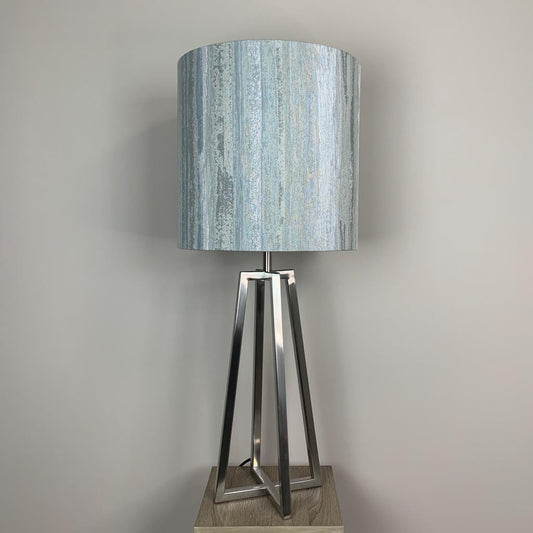 Madison Brushed Steel Table Lamp with Seascape Polar Shade