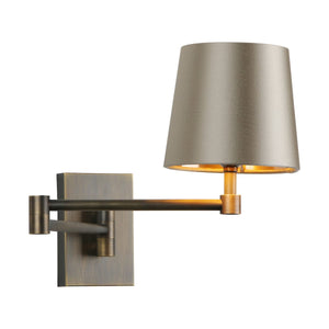 David Hunt Muswell Antique Brass Single Wall Light with Almond Cream Shade