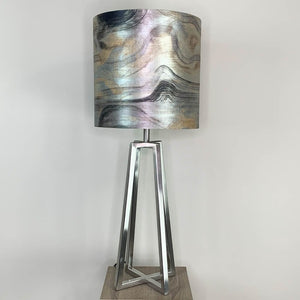 Madison Brushed Steel Table Lamp with Tessuto Nero Lampshade