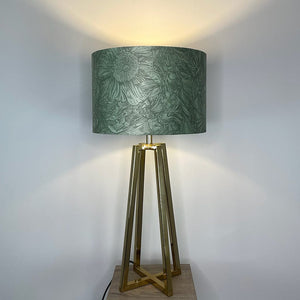 Madison Gold Table Lamp with Timorous Beasties Jungle Tangle Willow Lampshade