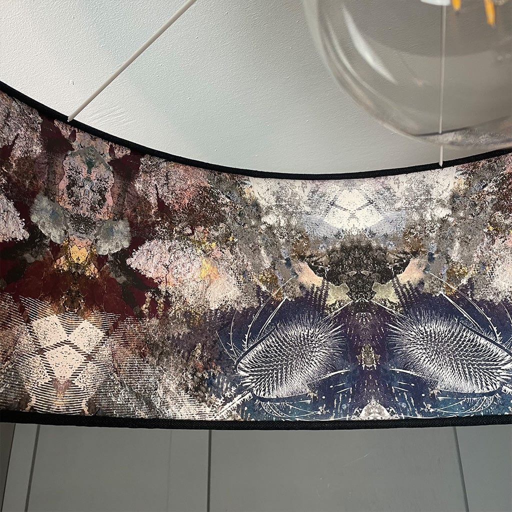 Mairi Helena Bronze Flush Thistle Wallpaper Lined Pendant Shade with Saxon Black Outer