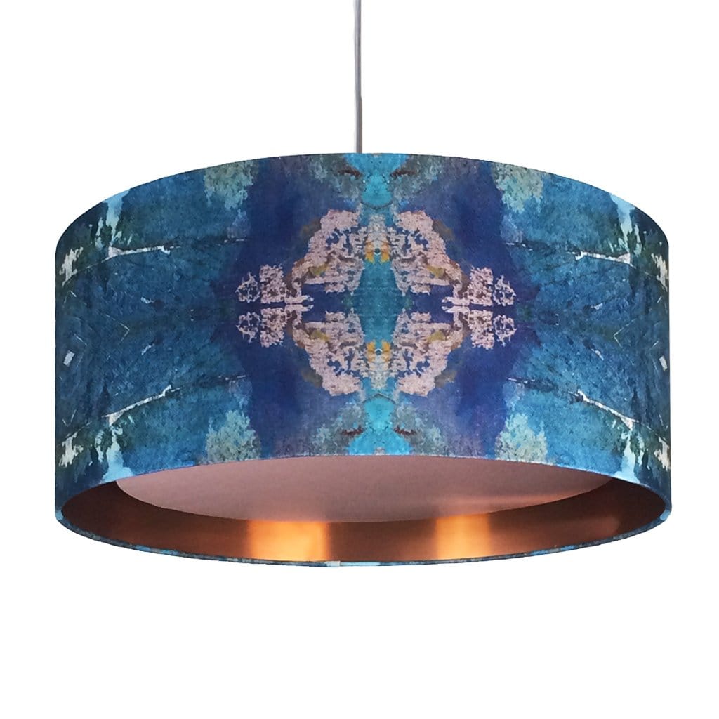 Mairi Helena Island Botanist Pink Shallow Pendant with Brushed Copper Lining