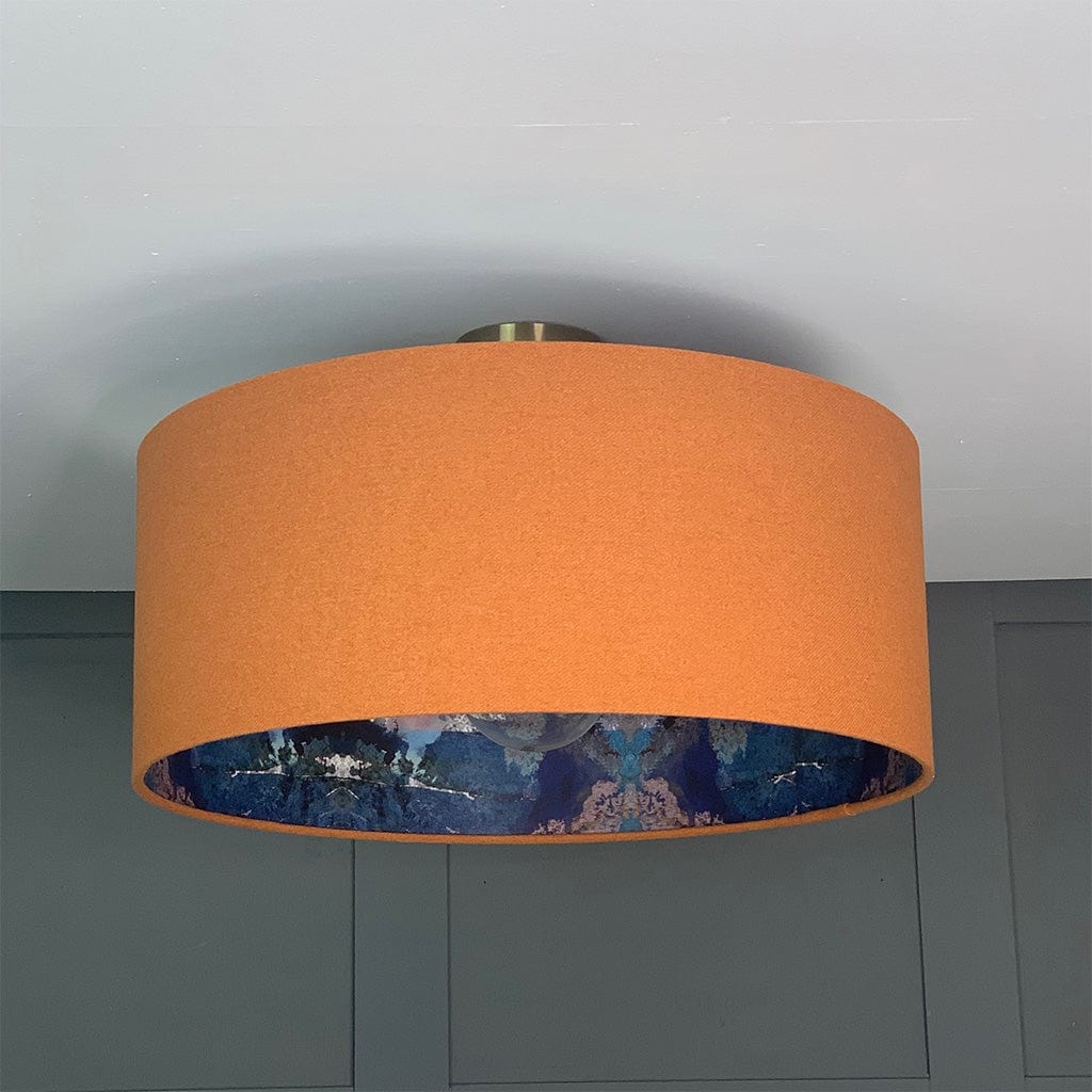 Mairi Helena Island Botanist Wallpaper Lined Pendant Shade with Finlay Tango Outer
