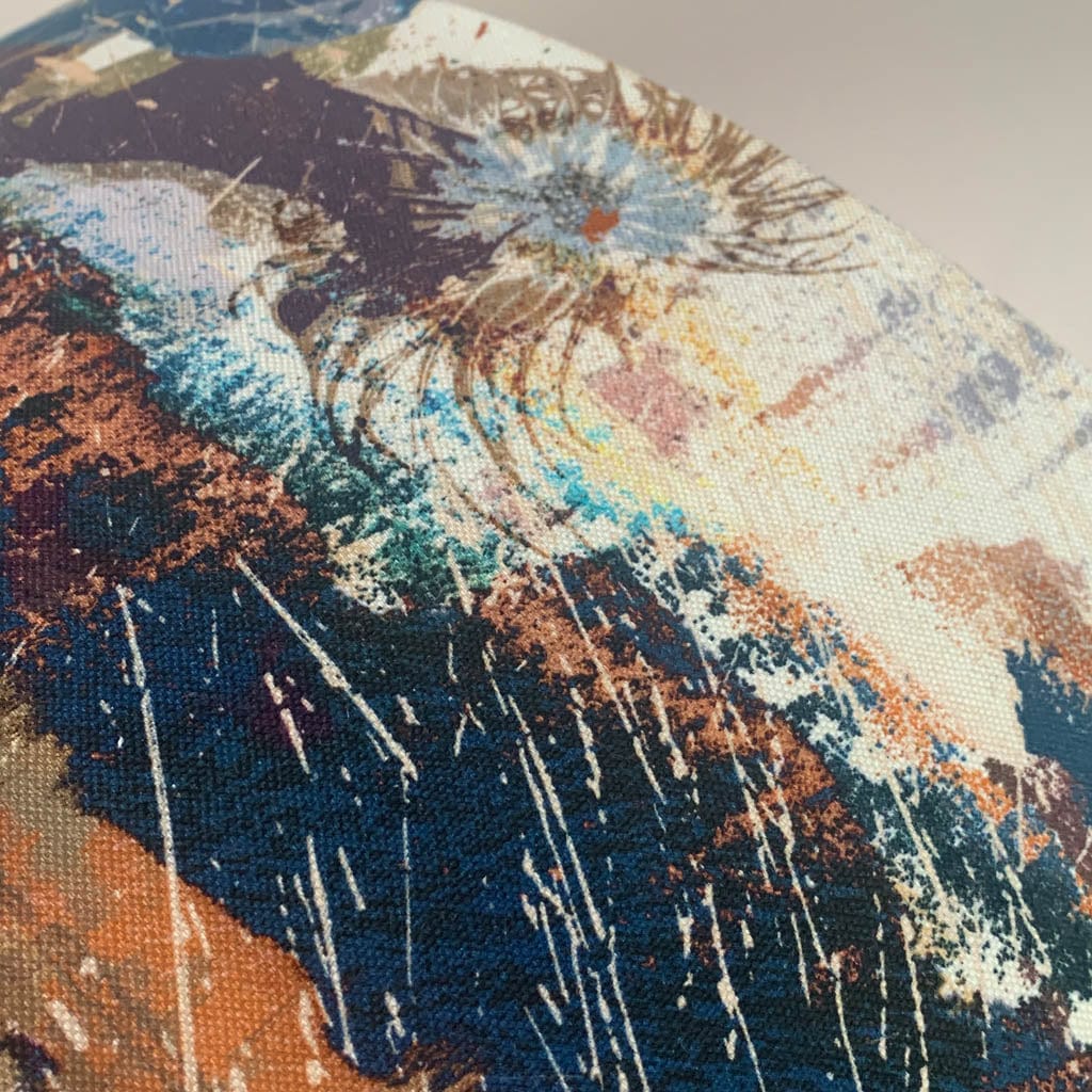 Mairi Helena Mirrored Storm Linen Dark Pendant Shade with Satsuma Orange Silk Lining