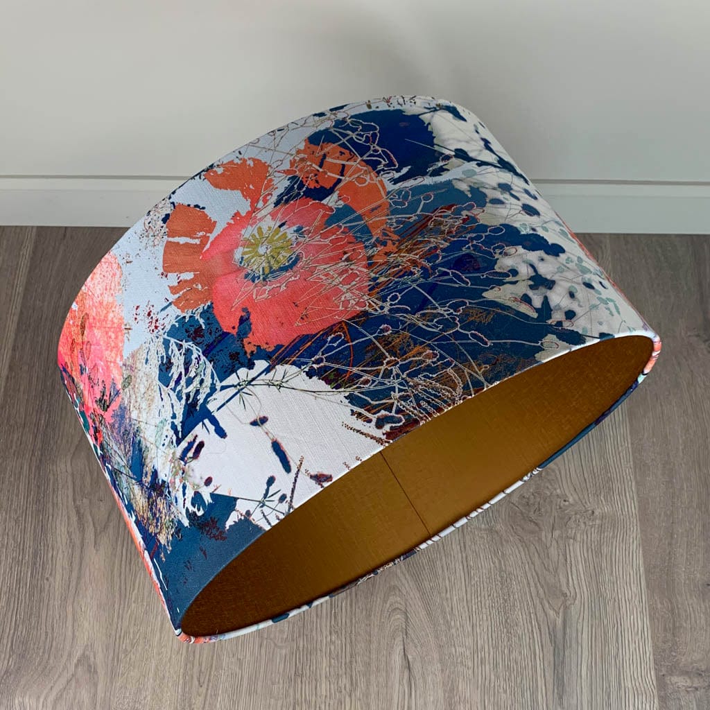 Mairi Helena Poppy Cloud Linen Pendant Shade with Carnaby Bronze Lining