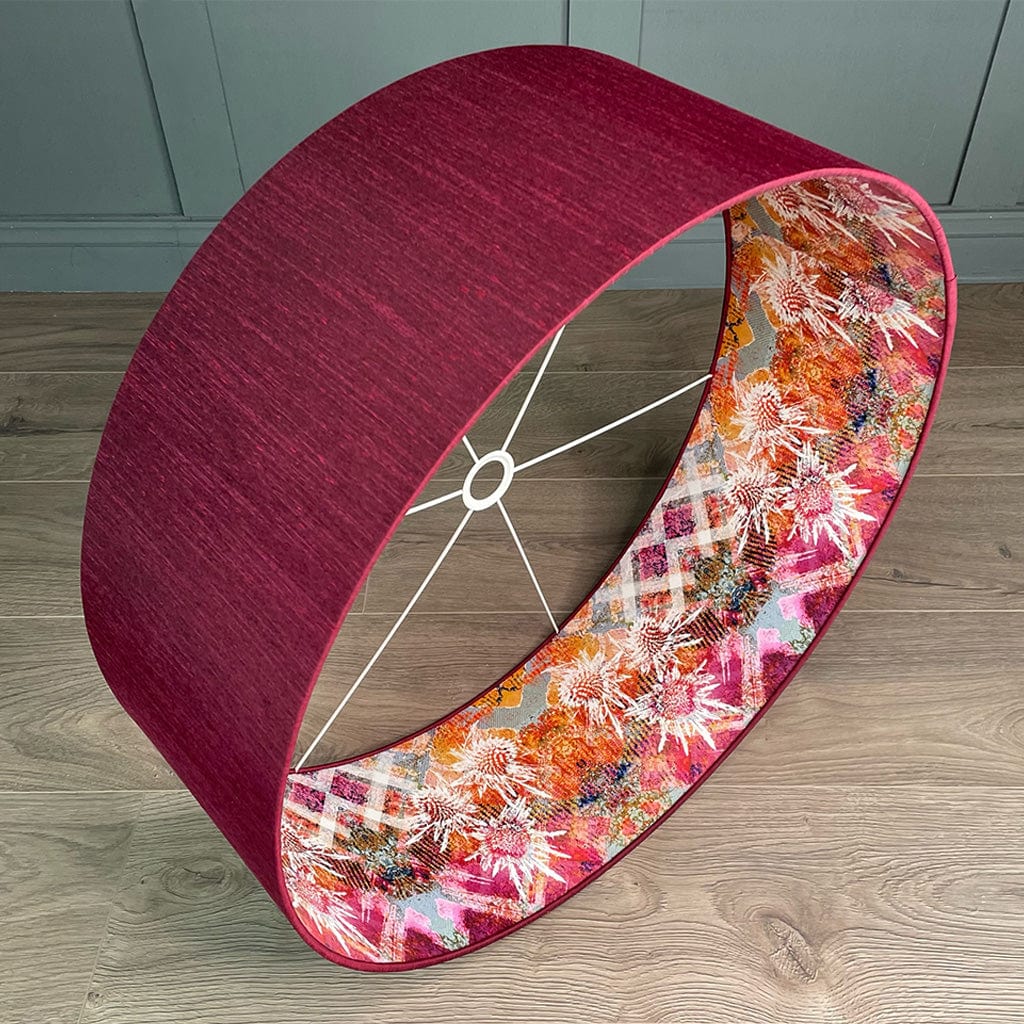 Mairi Helena Scottish Pink Thistle Pendant Shade with Dahlia Outer