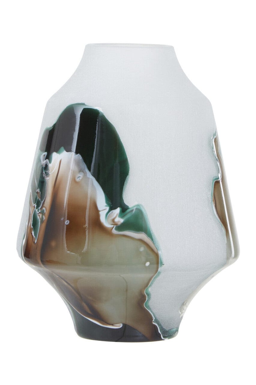 Vase with marbled design on a white background