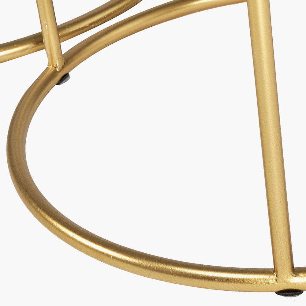 Milly Set of 2 Black Marble & Gold Metal Side Tables