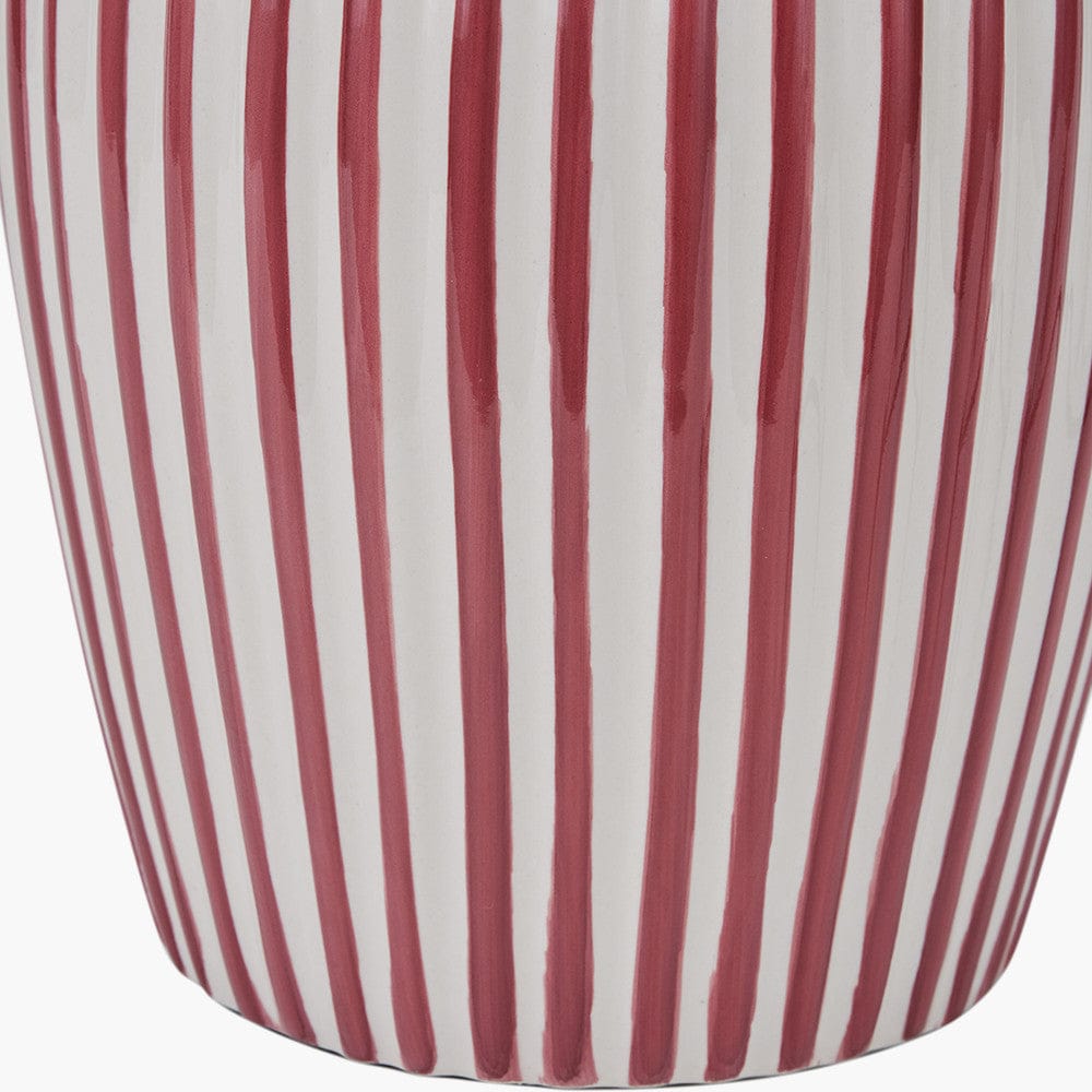 Mulberry Striped Ceramic Table Lamp with Shade