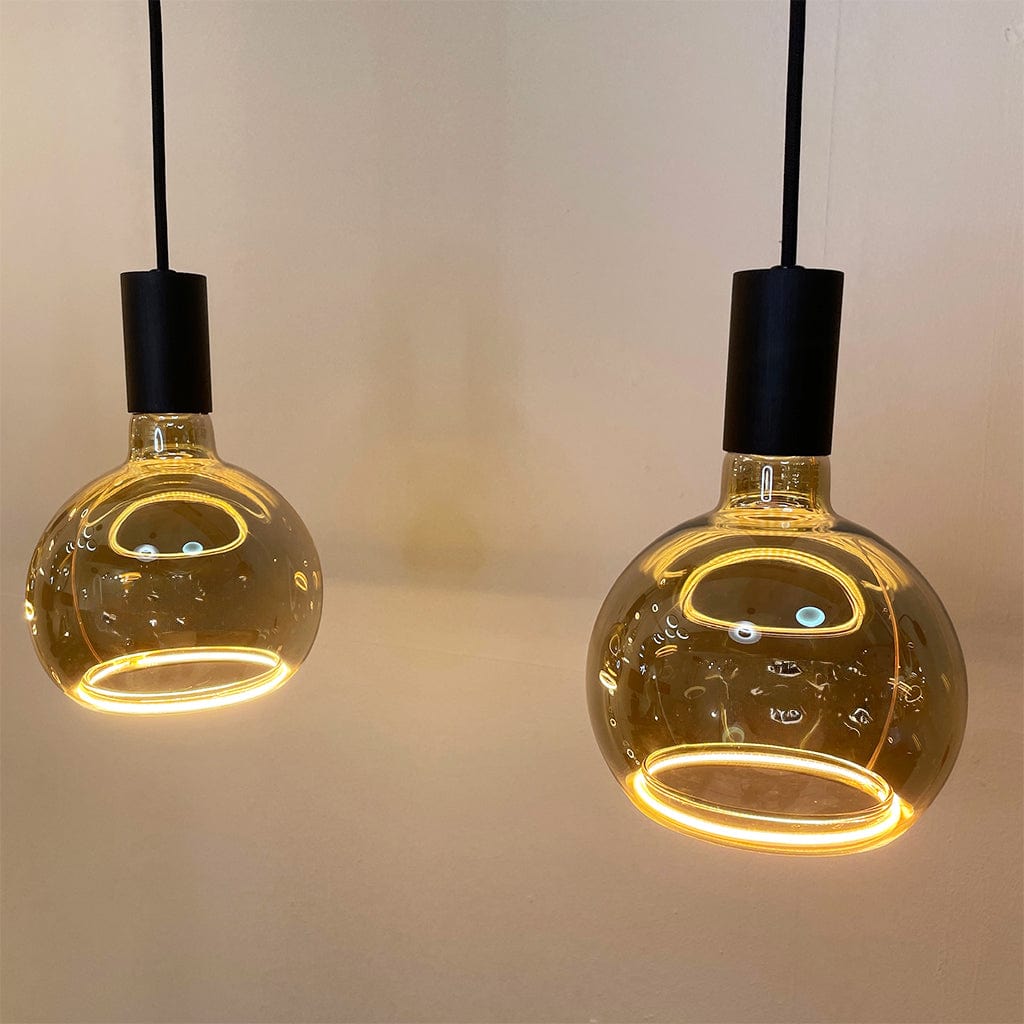 Neptune 4 Light Black Pendant with Smoked Bulbs