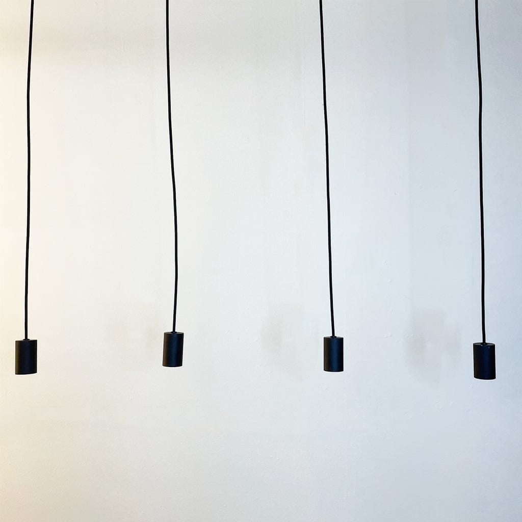 Neptune 4 Light Black Suspension Bar with Smoked Bulbs