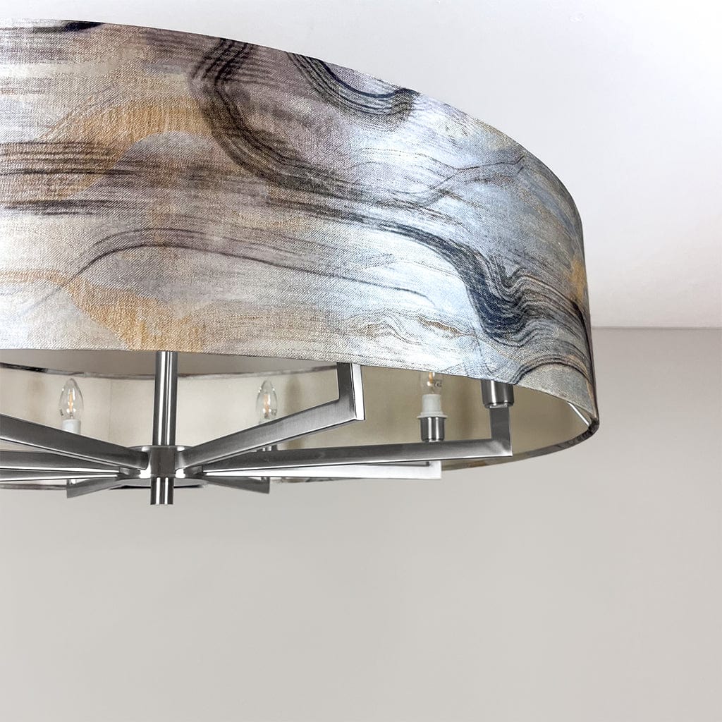 Circa 8 Light Brushed Steel with Tessuto Nero