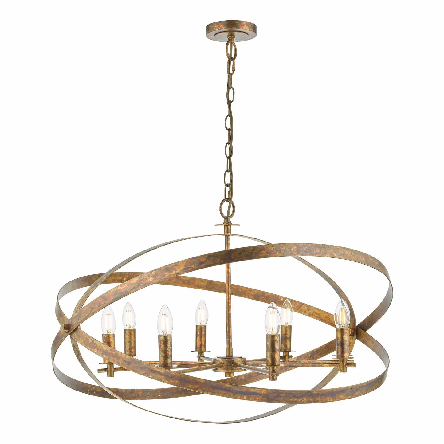 Astro Mottled Copper 8 Light Pendant