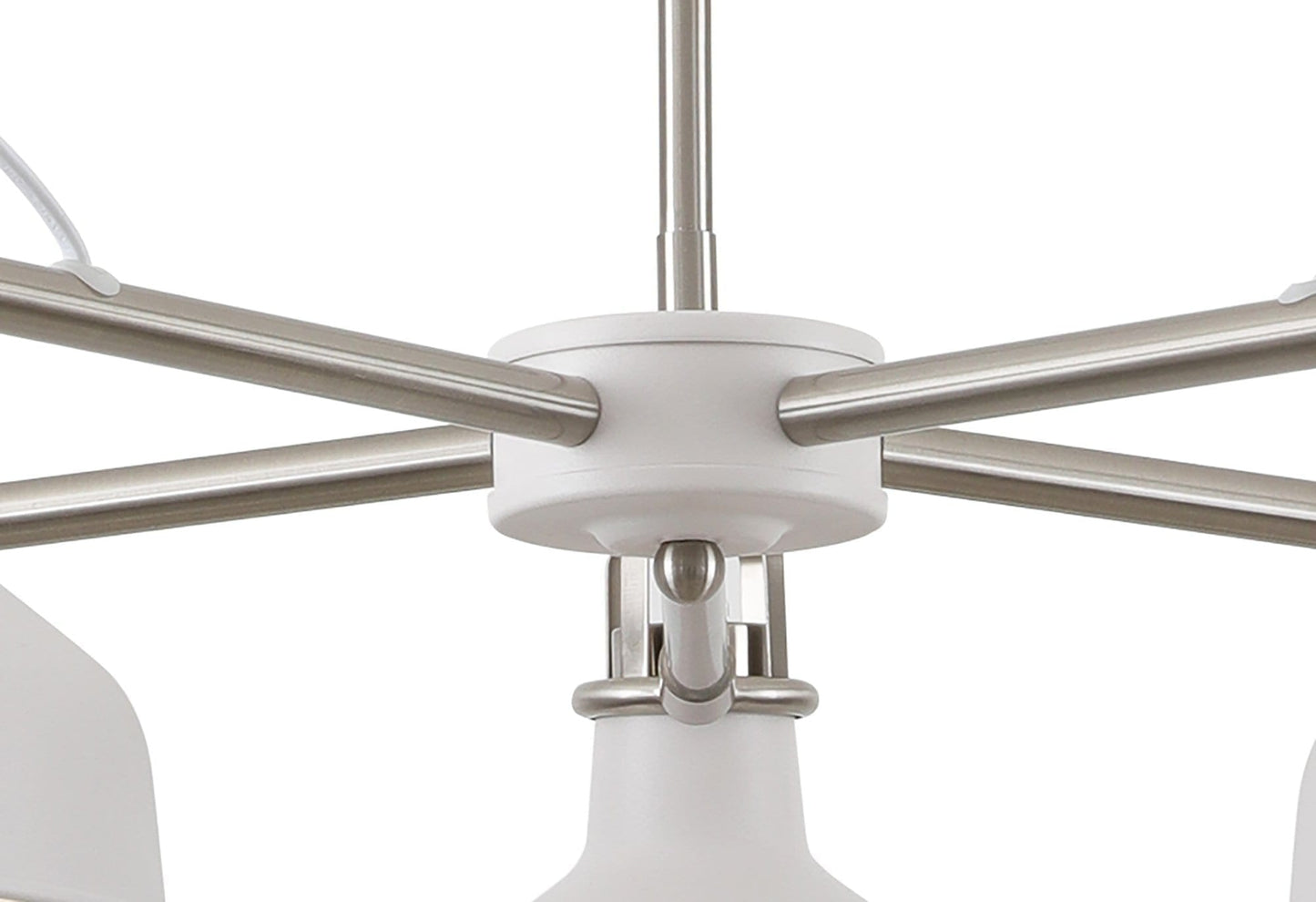 Norway 5 Light White Satin Nickel/White Pendant
