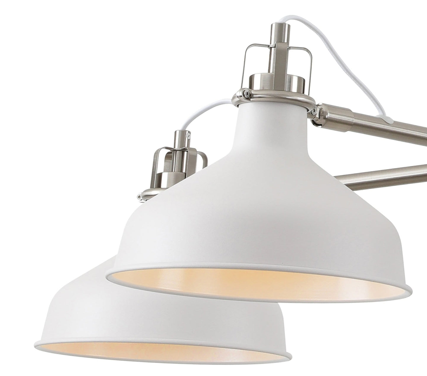 Norway 5 Light White Satin Nickel/White Pendant