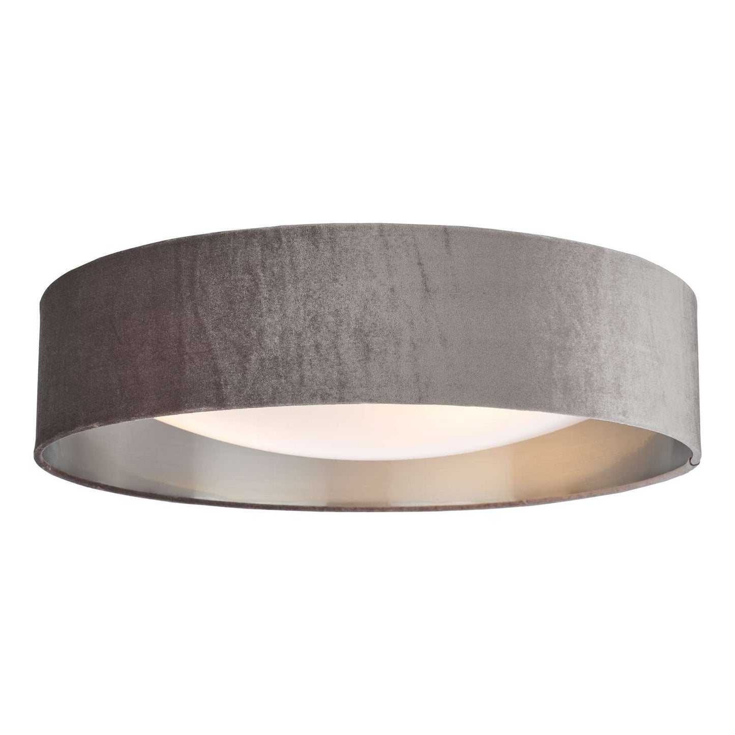Midi 3 Light Flush Ceiling Light with Mink Velvet Shade