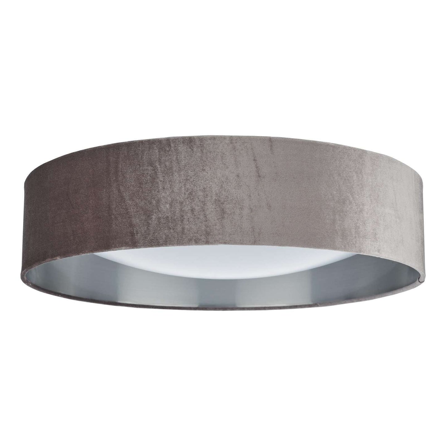 Midi 3 Light Flush Ceiling Light with Mink Velvet Shade