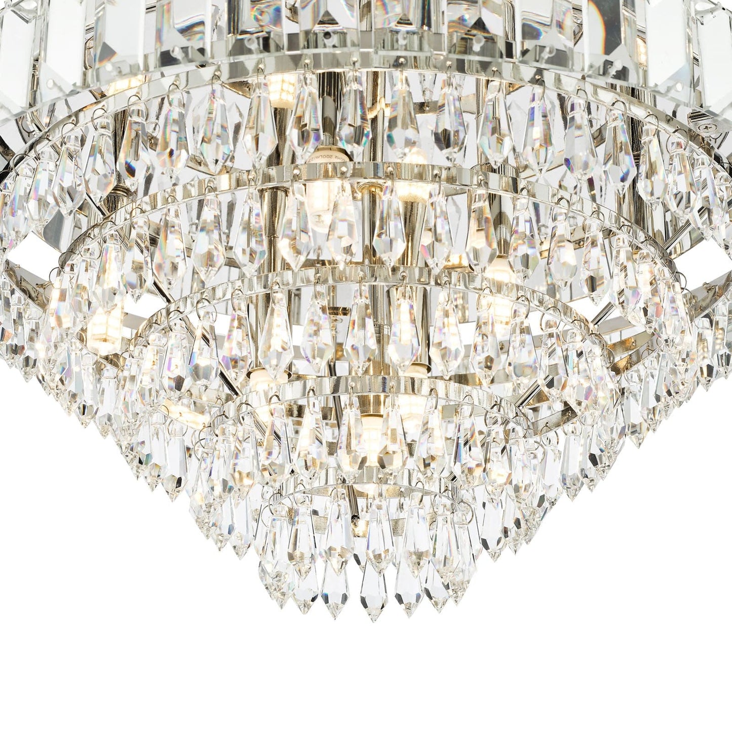 Osborne House 7 Light Flush Polished Nickel and Crystal
