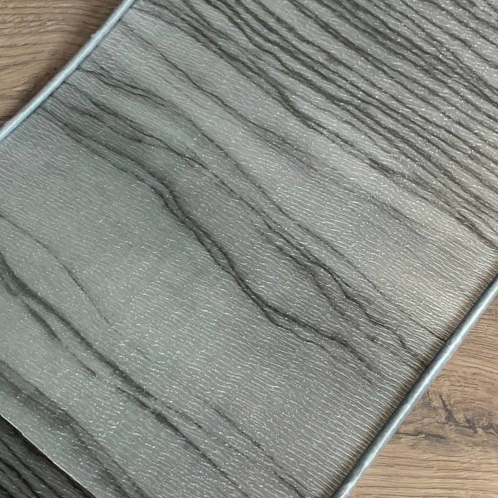 Light Grey Ombre Pendant Shade with Harlequin Metamorphic Pewter Lead Wallpaper Lining