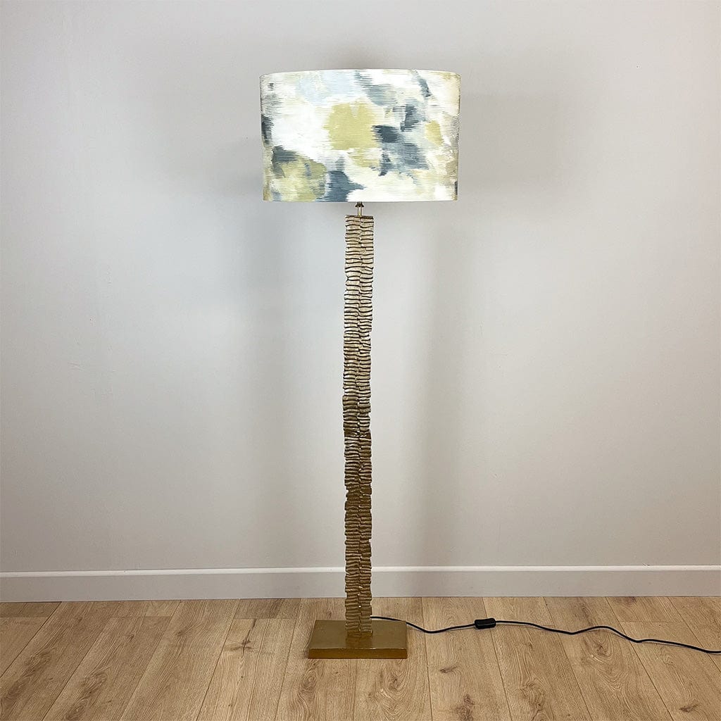 Paperbark Large Floor Lamp Opulent Gold with Choice of Harlequin Shade