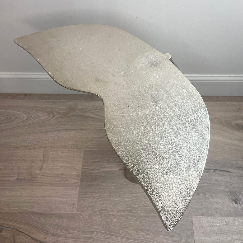 Raw Nickel Mermaid Tail Side Table