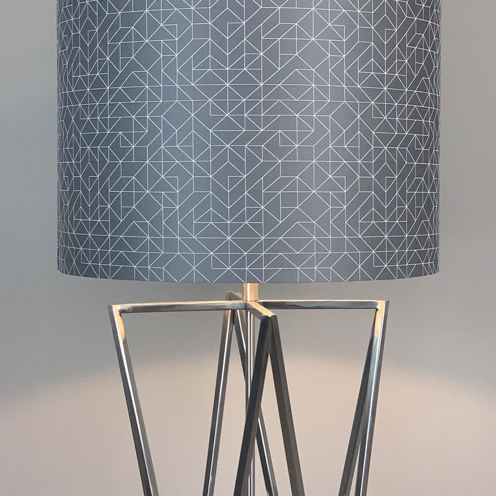 Renzo Brushed Steel Floor Lamp with Choice of Rocke Bespoke Shade