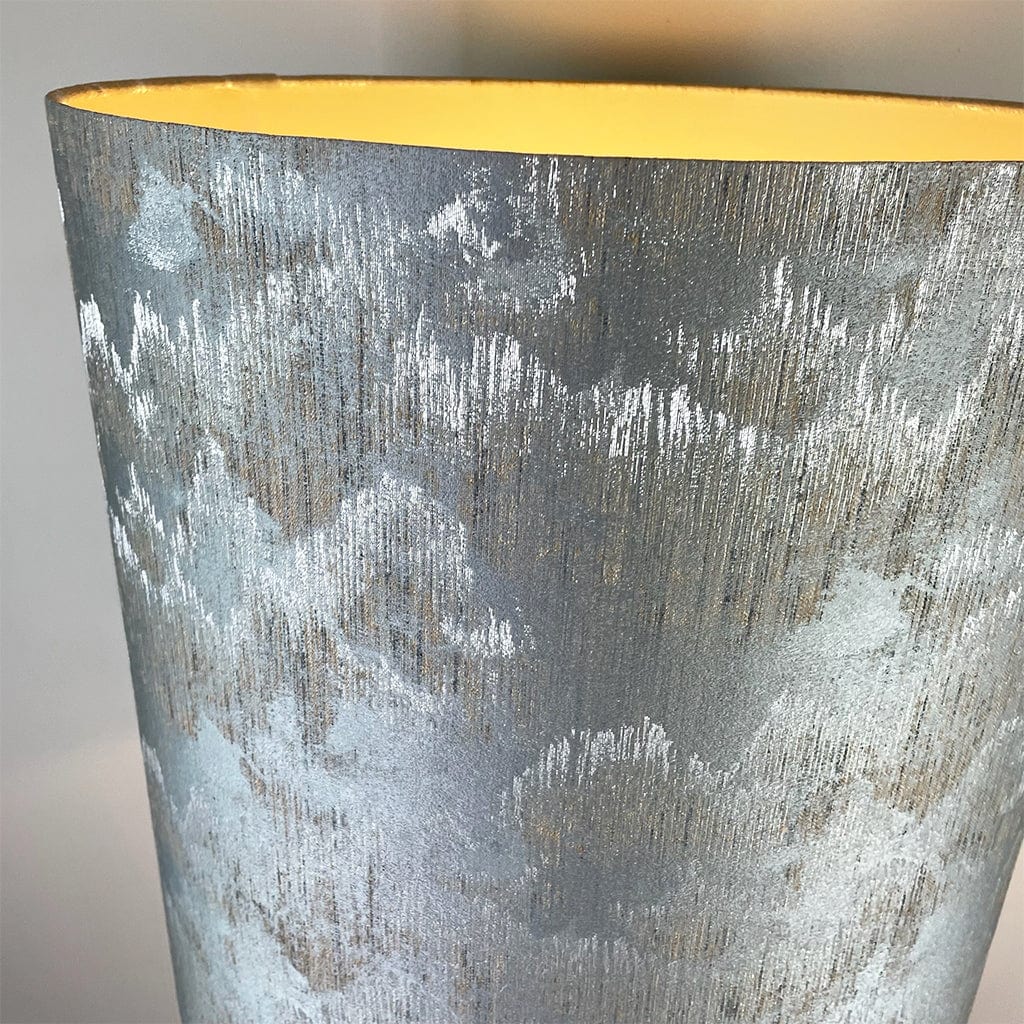 Renzo Gold Floor Lamp with Deep Shade in Tai Shale