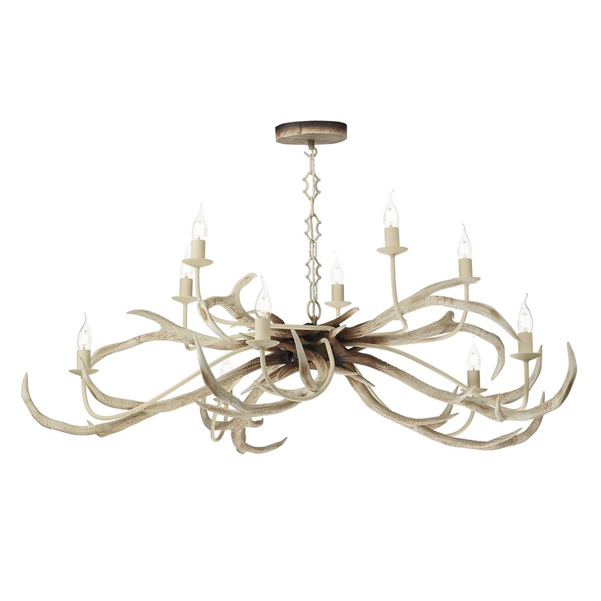 David Hunt Stag 10 Light Bleached Pendant Base Only