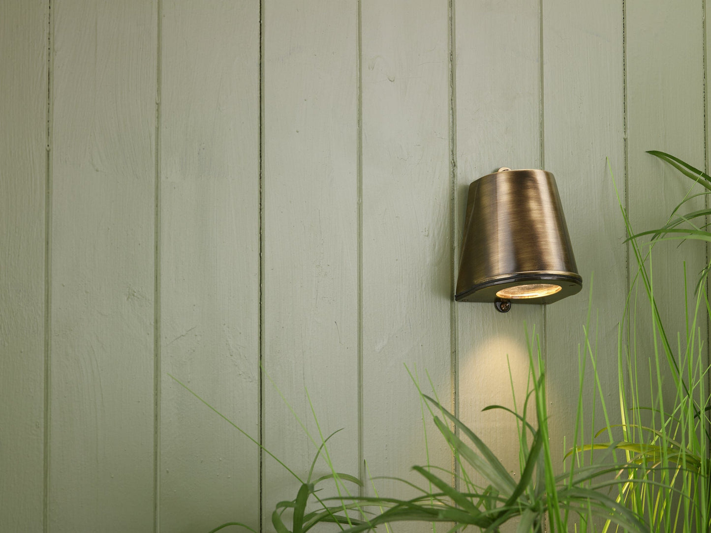 David Hunt Strait Antique Brass LED Wall Light
