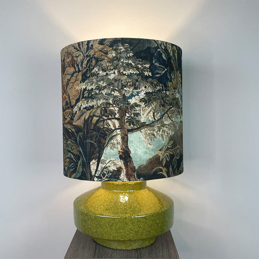 Pamplona Ceramic Green Table Lamp with Elysian Forest Lampshade