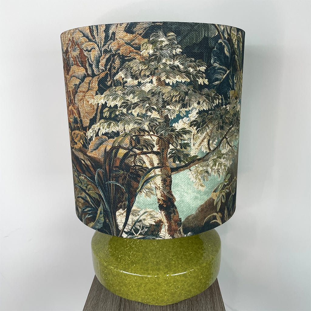 Pamplona Ceramic Green Table Lamp with Elysian Forest Lampshade