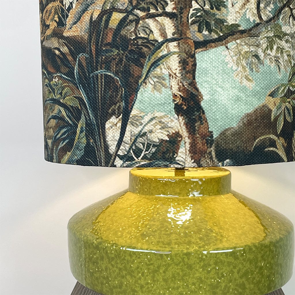 Pamplona Ceramic Green Table Lamp with Elysian Forest Lampshade