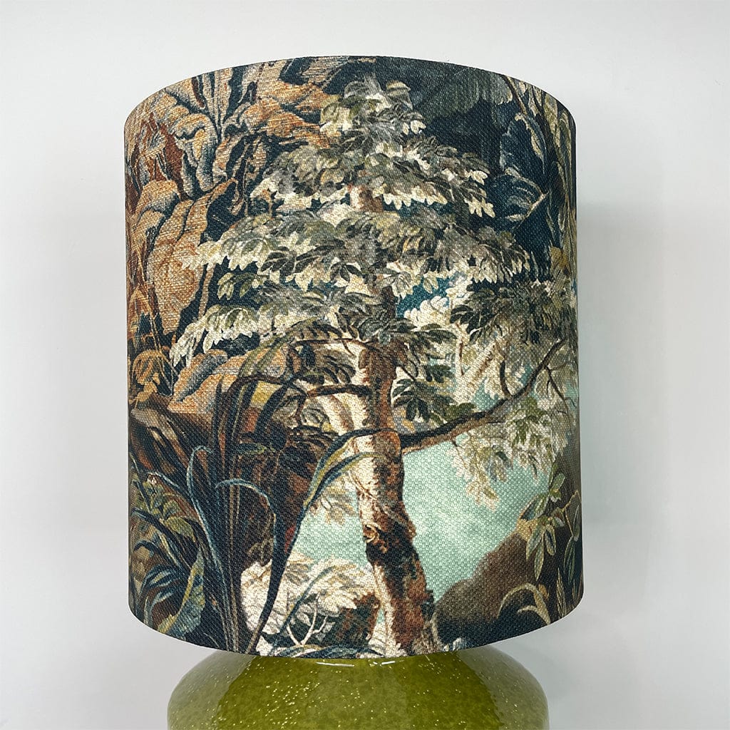 Pamplona Ceramic Green Table Lamp with Elysian Forest Lampshade