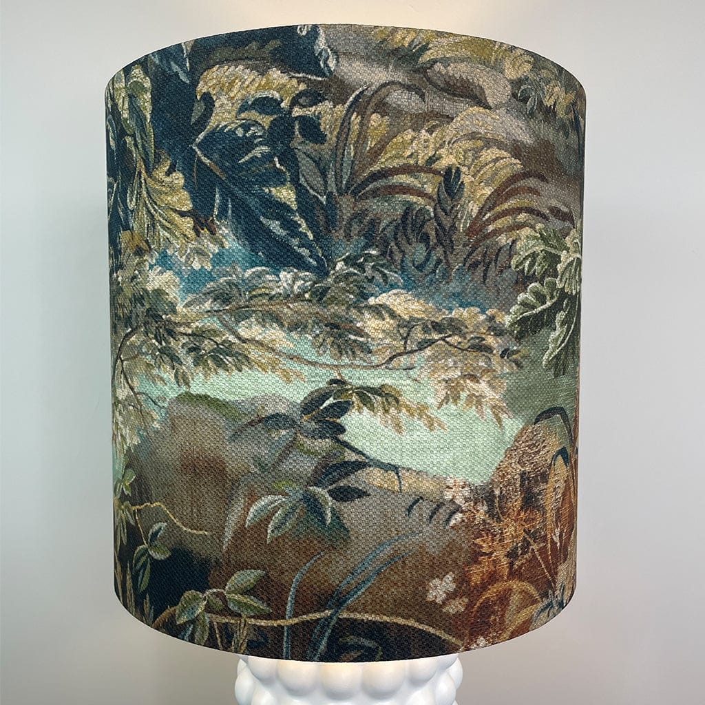 Sohan White Bobble Table Lamp with Elysian Forest Lampshade