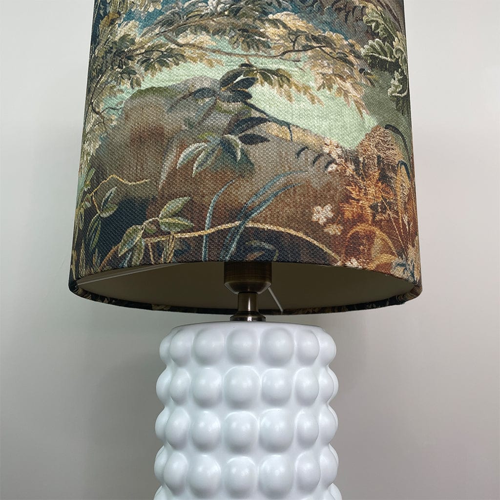Sohan White Bobble Table Lamp with Elysian Forest Lampshade