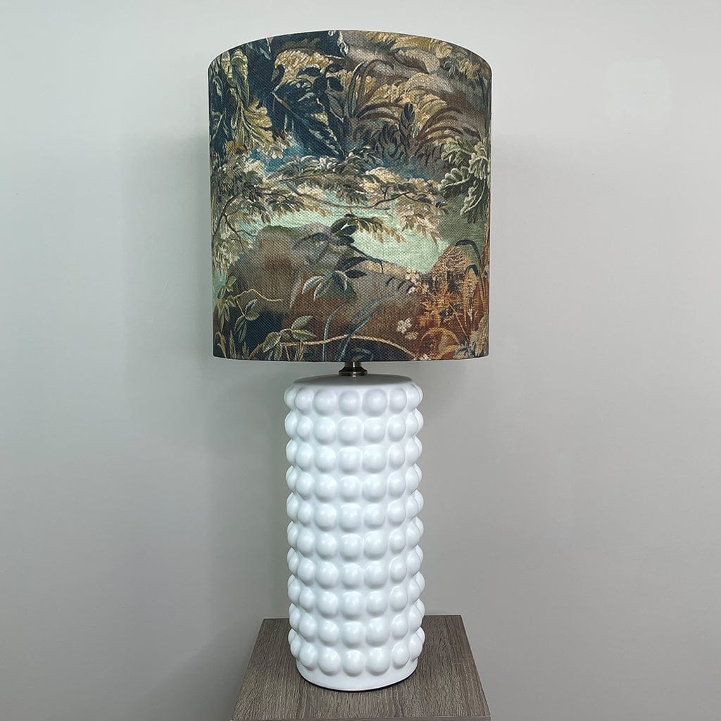 Sohan White Bobble Table Lamp with Elysian Forest Lampshade