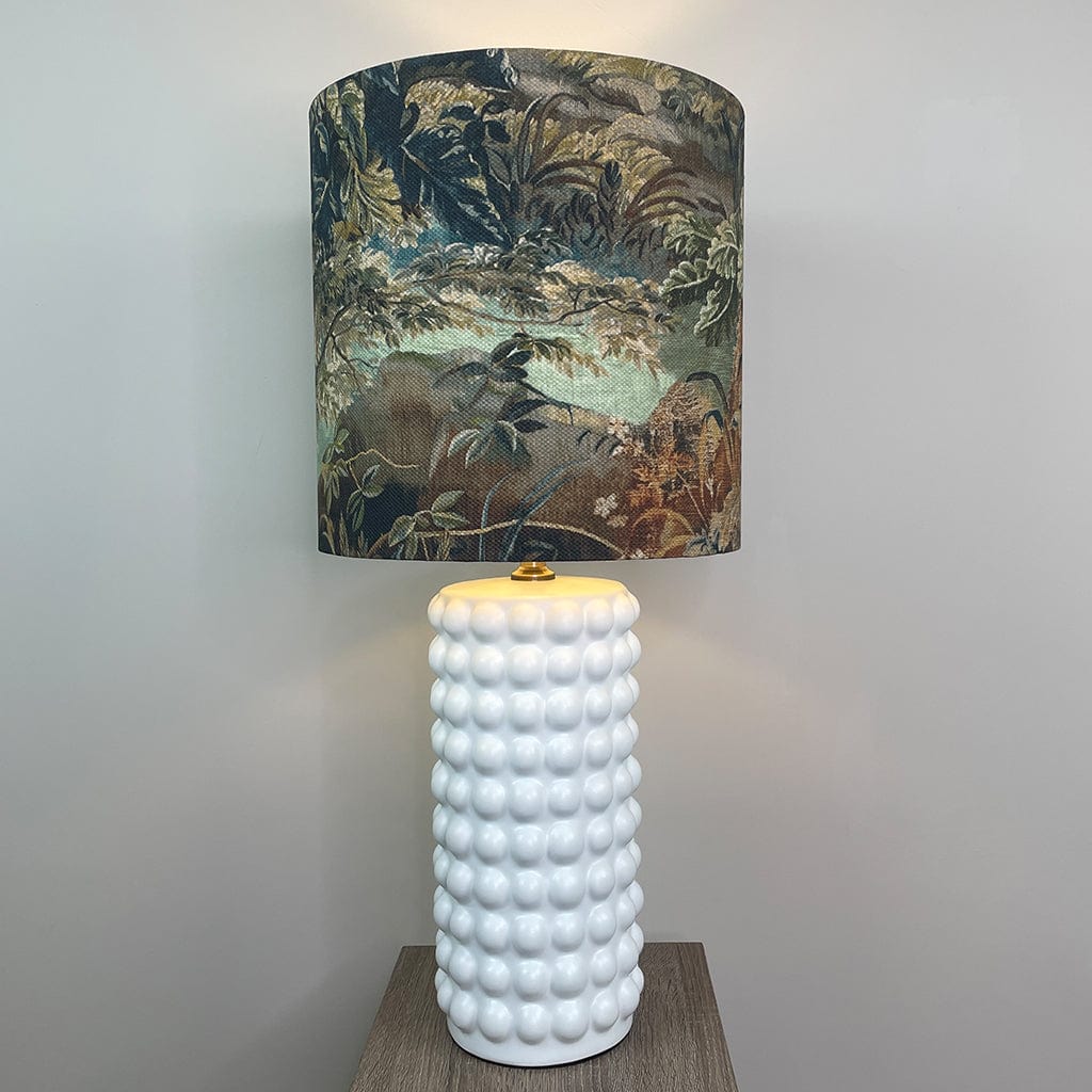 Sohan White Bobble Table Lamp with Elysian Forest Lampshade