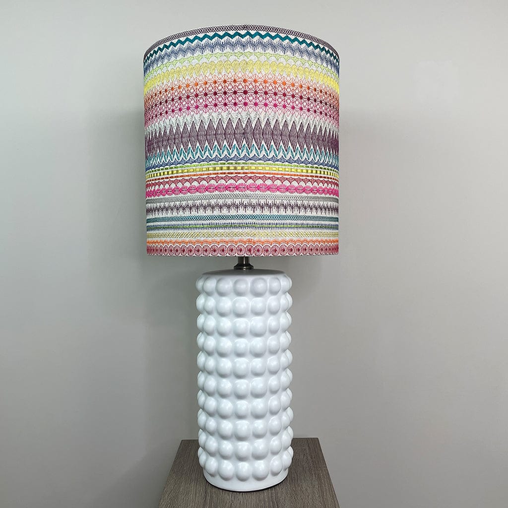 Sohan White Bobble Table Lamp with Mikado Rainbow Lampshade