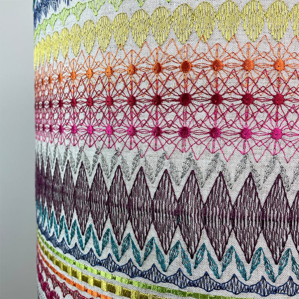 Sohan White Bobble Table Lamp with Mikado Rainbow Lampshade