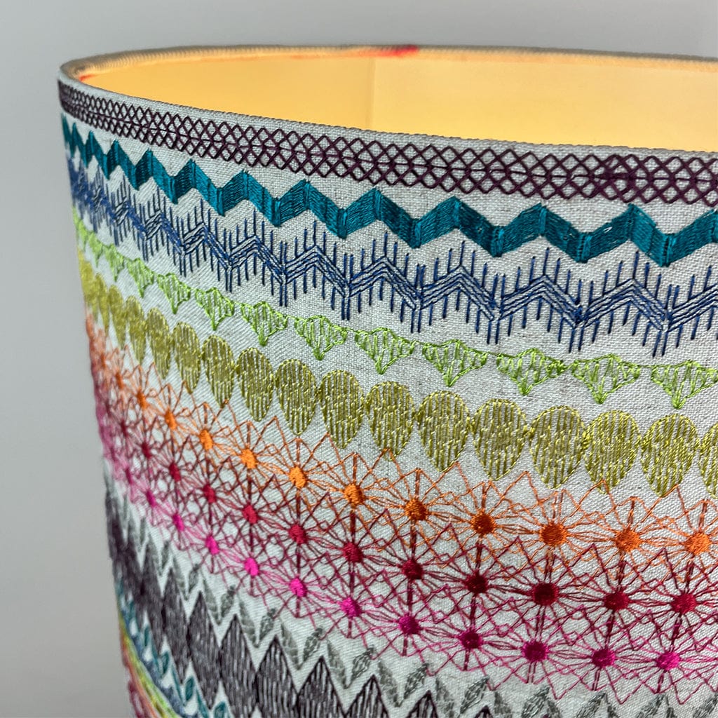 Sohan White Bobble Table Lamp with Mikado Rainbow Lampshade